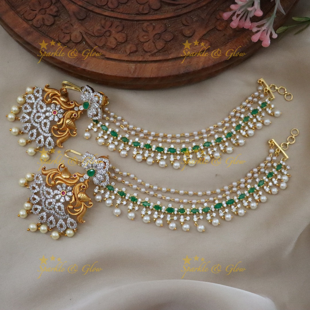 Bridal Jumukas Earchain Combo