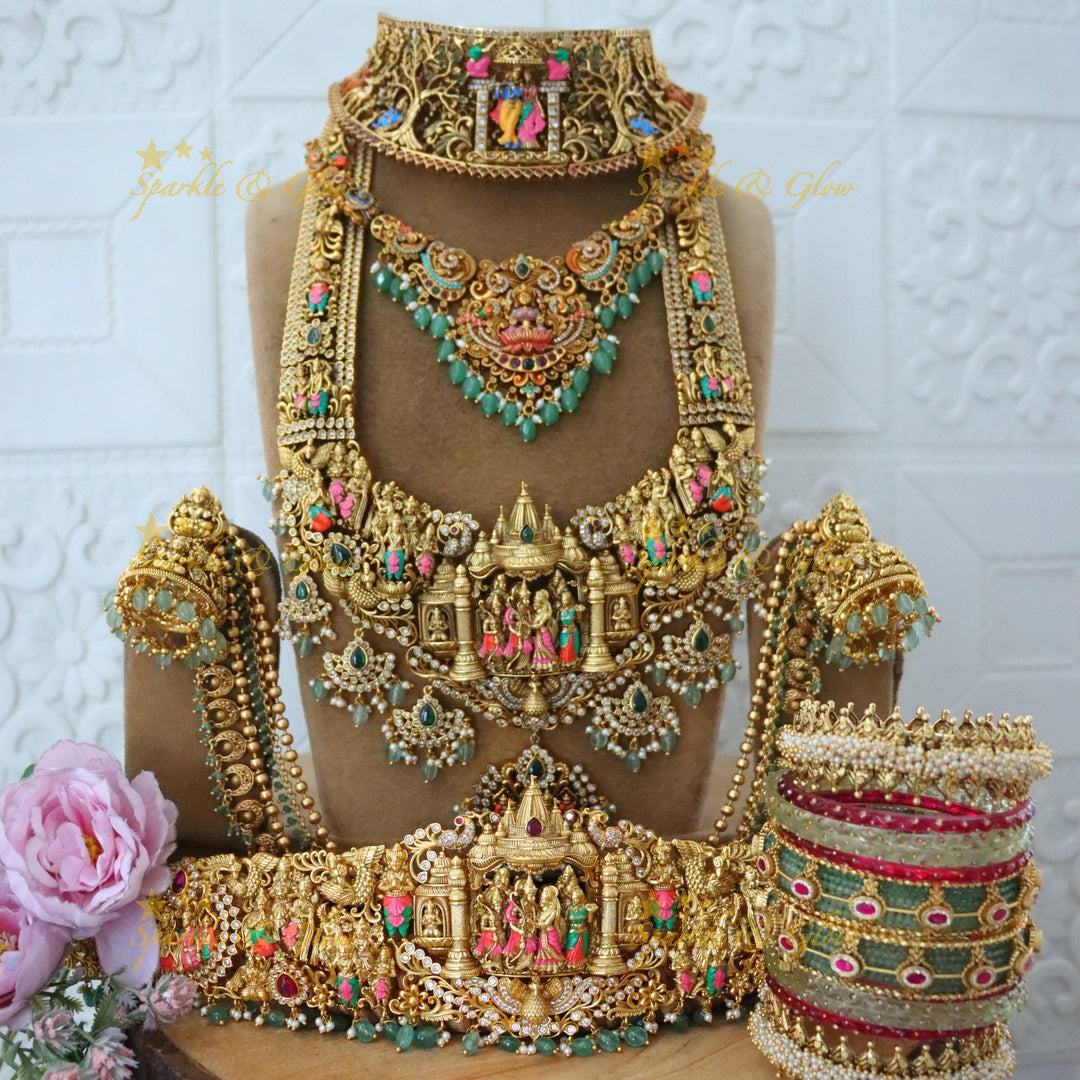 Exquisite Temple Bridal Necklace Set for Timeless Elegance