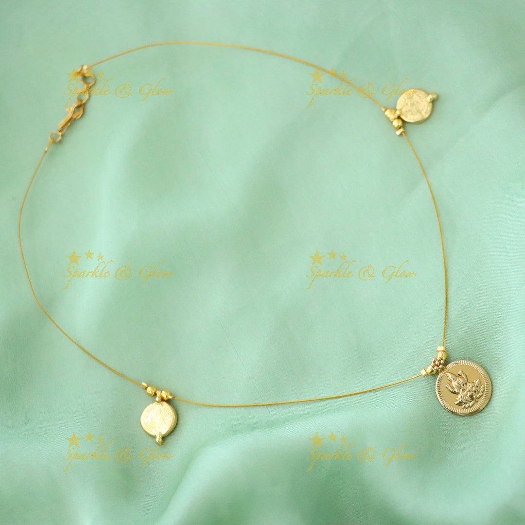 Elegant Gold Coin Necklace - Ideal for Weddings & Festivities