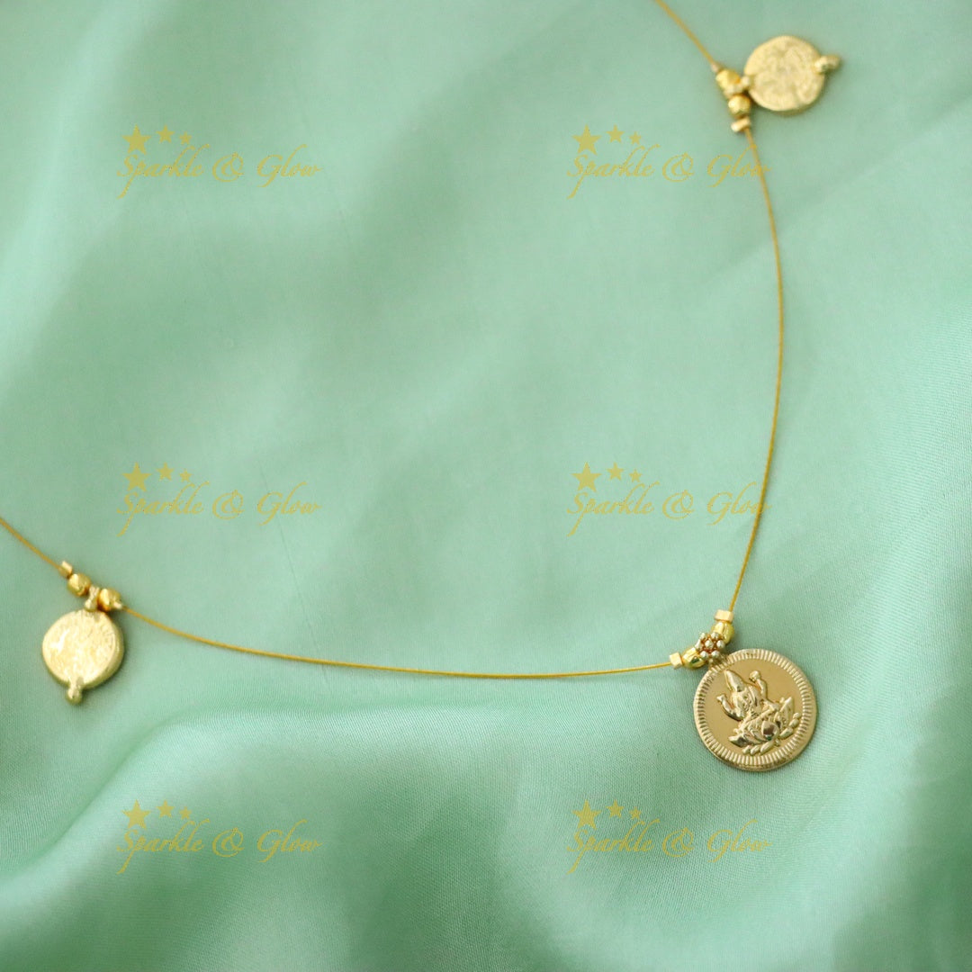 Elegant Gold Coin Necklace - Ideal for Weddings & Festivities