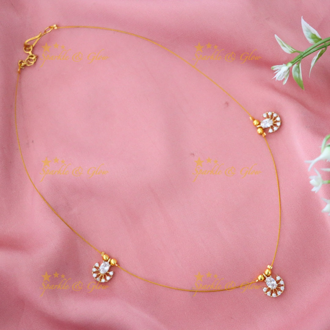 Elegant Gold-Plated Short Necklace for Celebrations