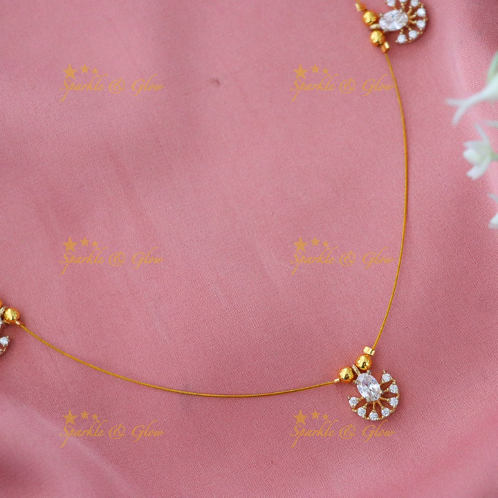 Elegant Gold-Plated Short Necklace for Celebrations