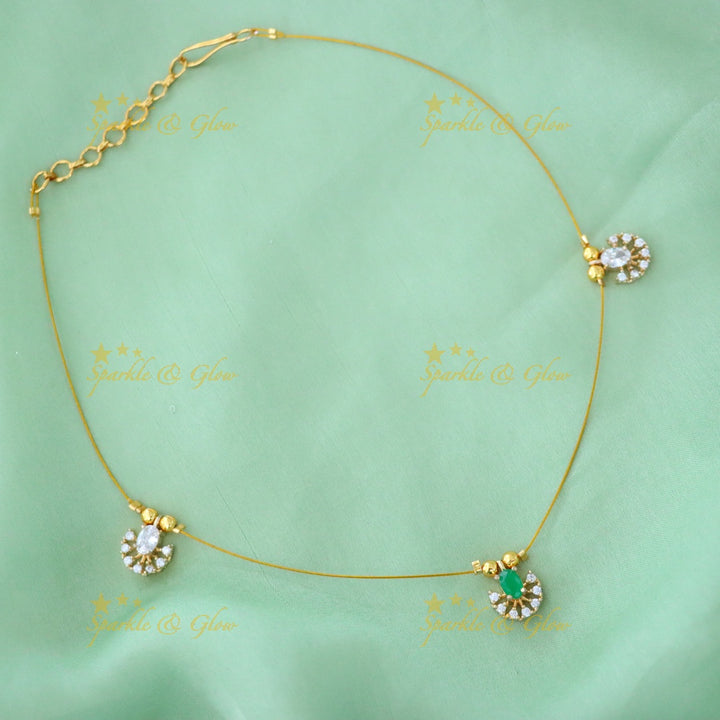 Elegant Gold-Plated Short Necklace for Celebrations