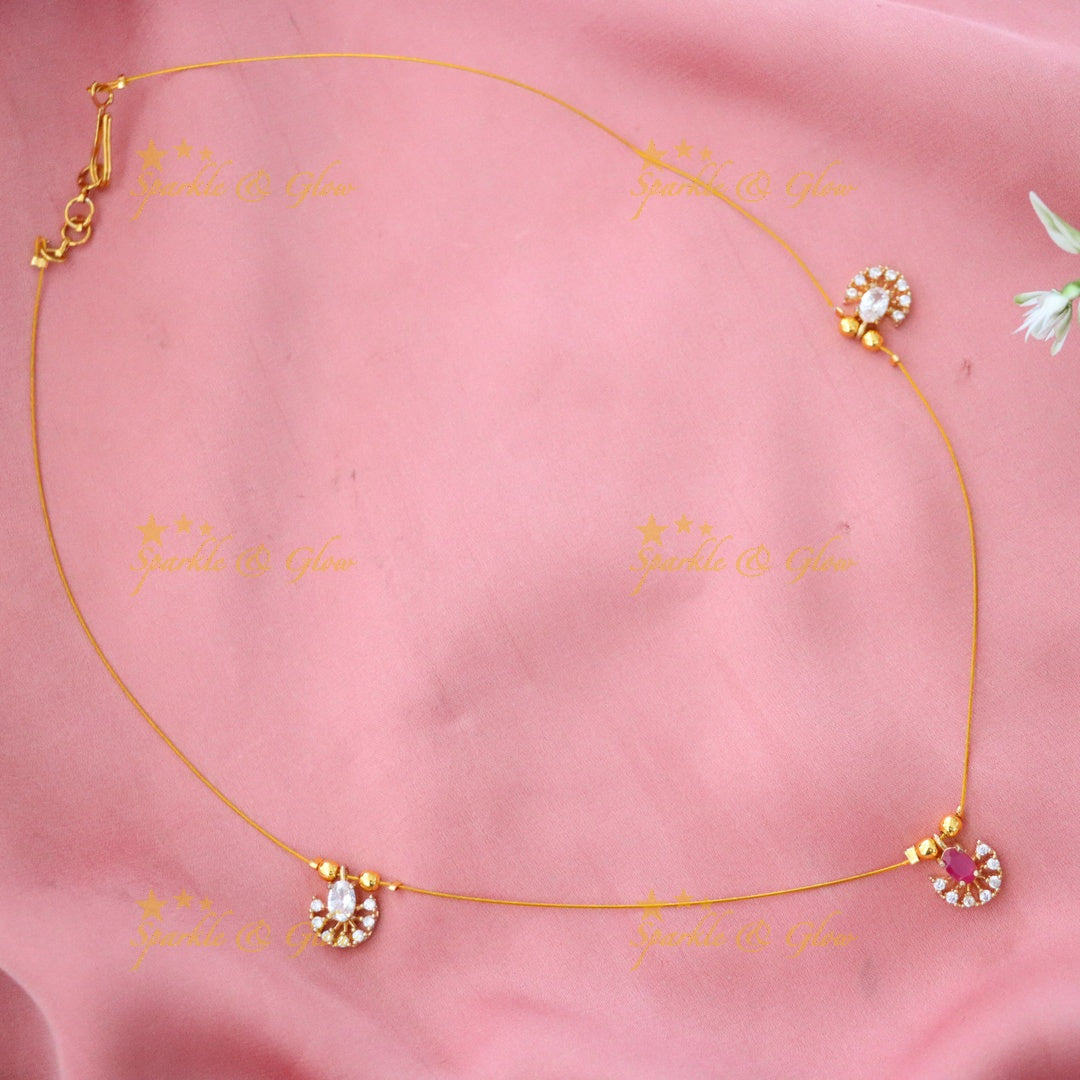 Elegant Gold-Plated Short Necklace for Celebrations