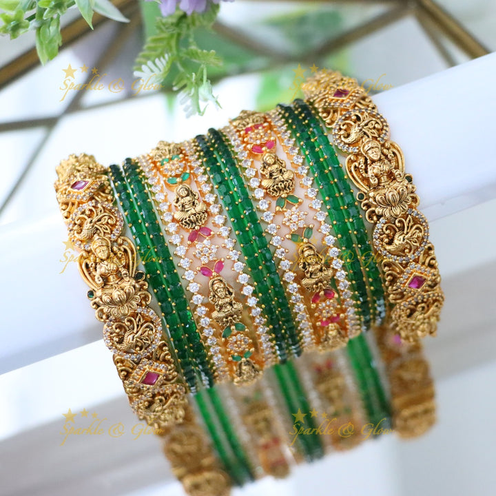 Lakshmi Floral Kemp Bangle Set – Divine Elegance