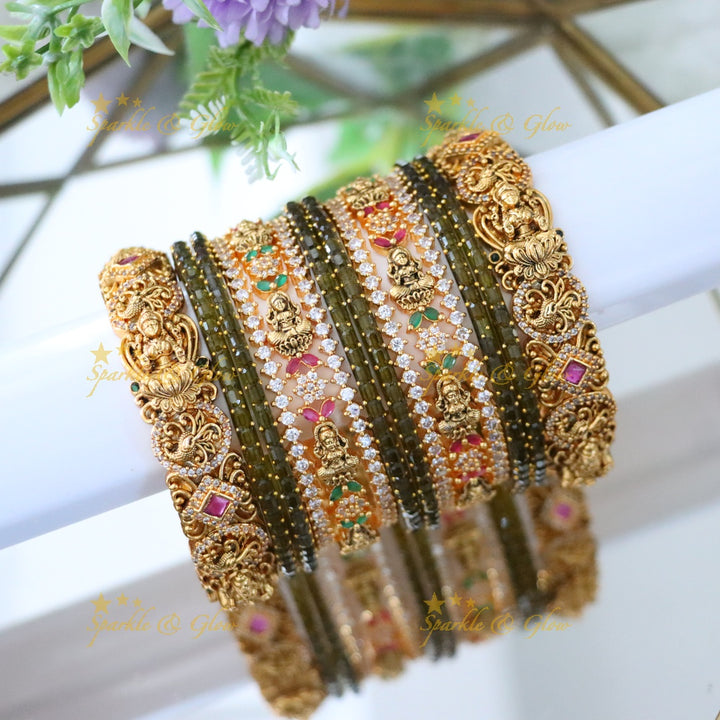 Lakshmi Floral Kemp Bangle Set – Divine Elegance
