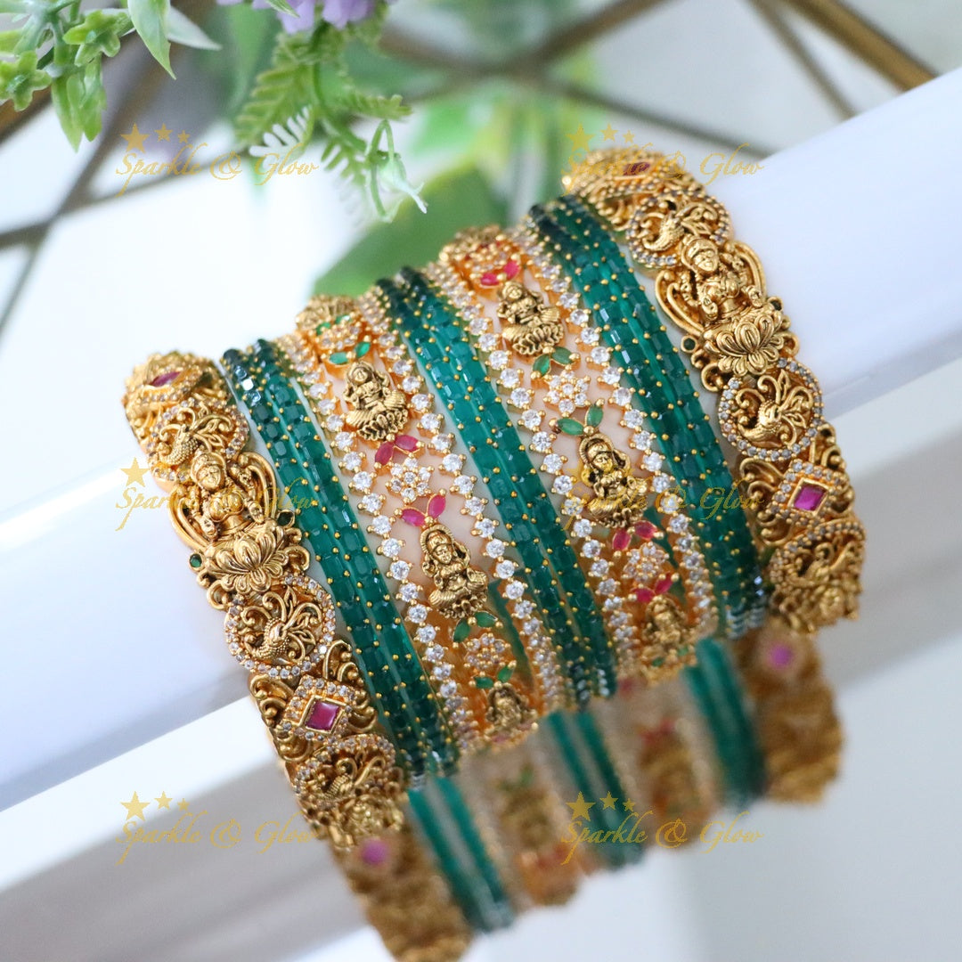 Lakshmi Floral Kemp Bangle Set – Divine Elegance