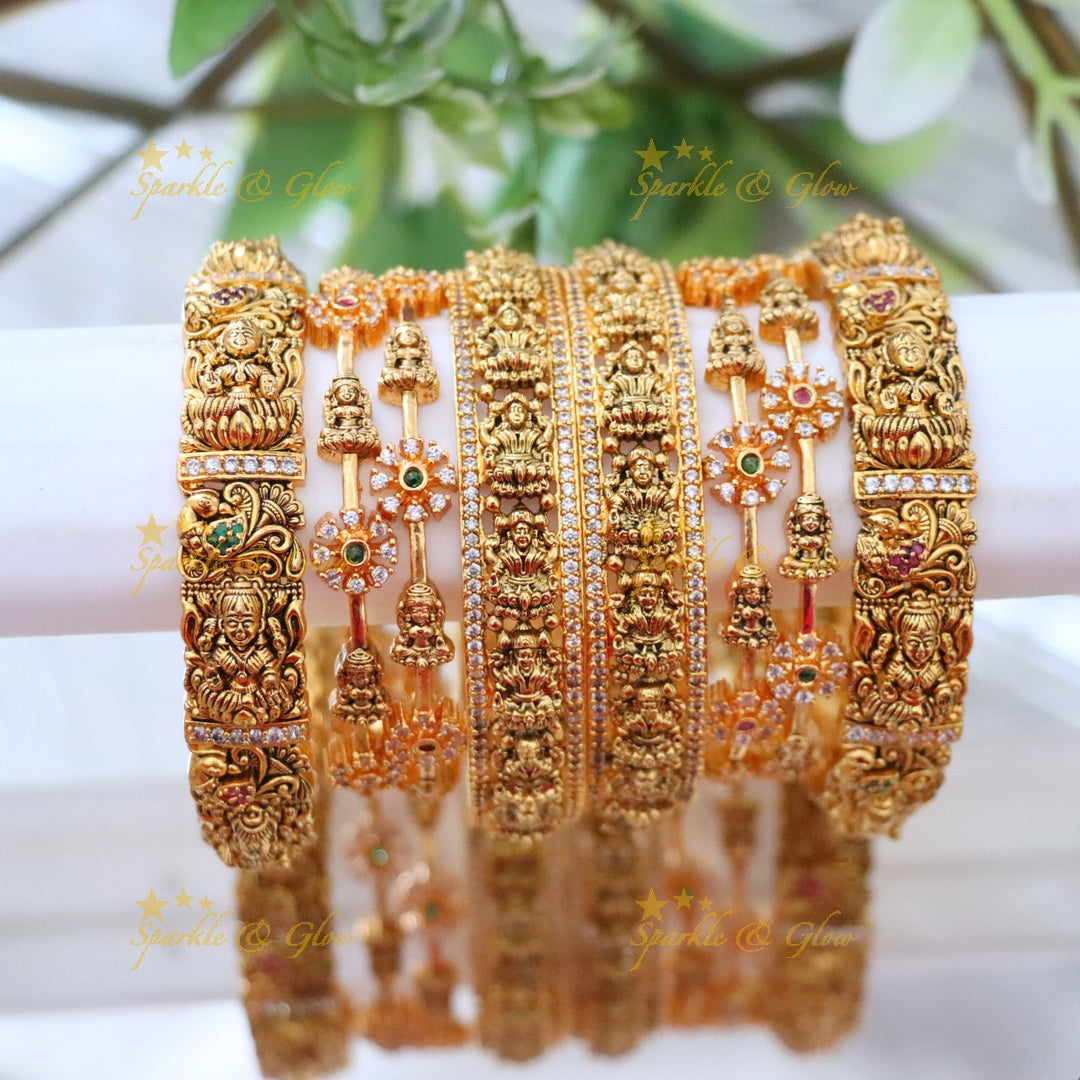 Elegant Bridal Peacock Bangle Set - Lakshmi Design