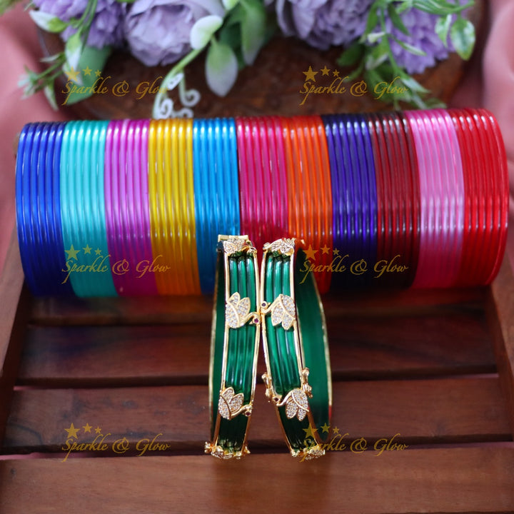 Exquisite American Diamond Wedding Bangles Set