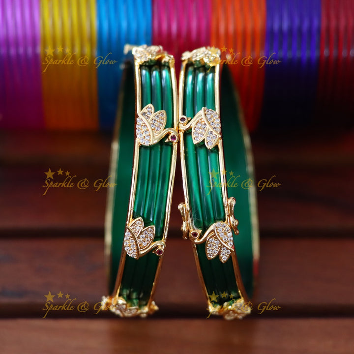 Exquisite American Diamond Wedding Bangles Set