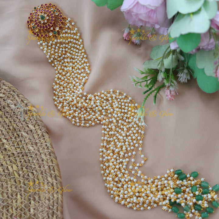 Elegant Gold Finish Jada Billa for Bridal Hair