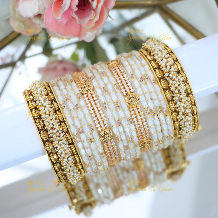 Exquisite Lakshmi Floral Bridal Bangles Set