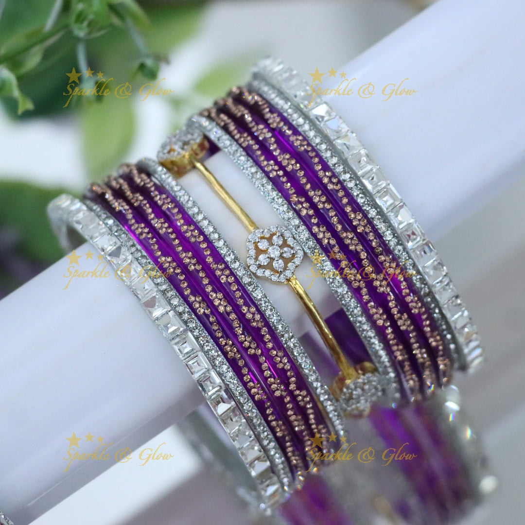 Sparkling AD Stone Bangles for Bridal Elegance