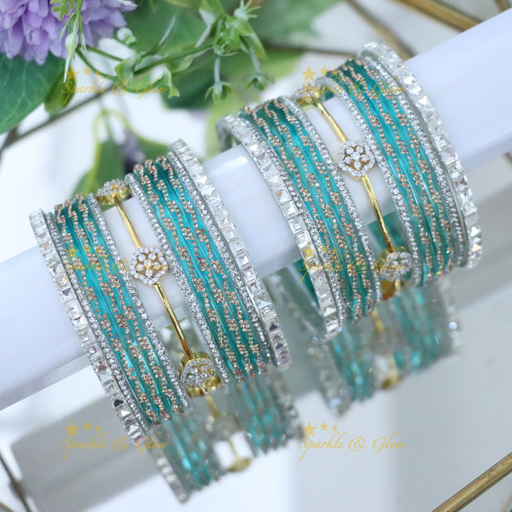 Sparkling AD Stone Bangles for Bridal Elegance