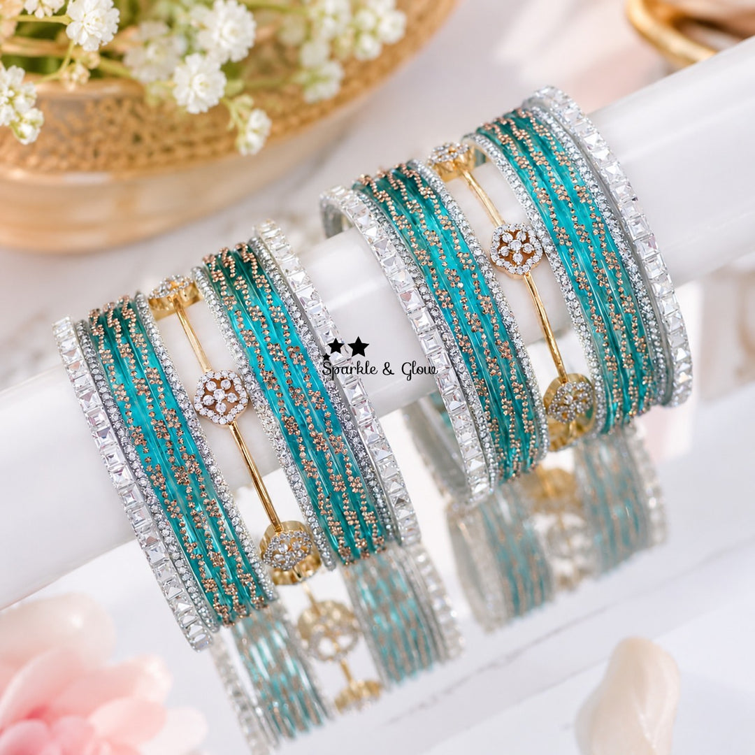 Sparkling AD Stone Bangles for Bridal Elegance