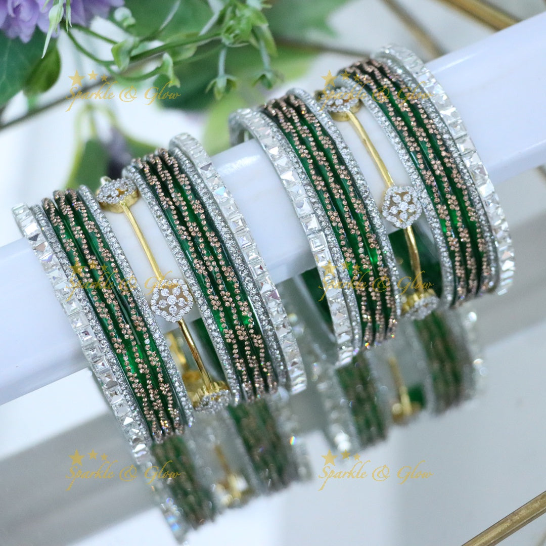 Sparkling AD Stone Bangles for Bridal Elegance