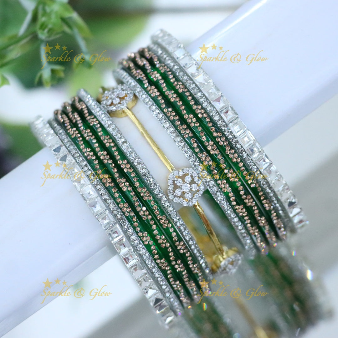 Sparkling AD Stone Bangles for Bridal Elegance