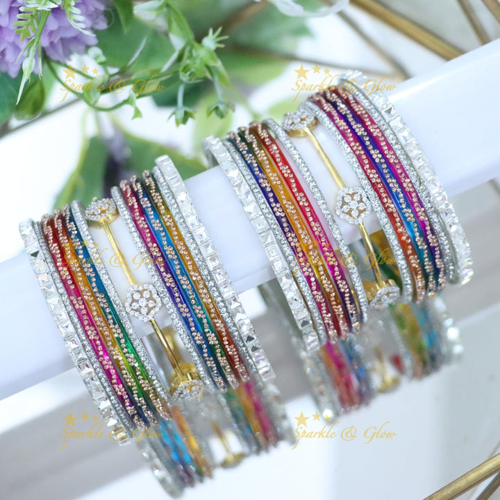 Sparkling AD Stone Bangles for Bridal Elegance