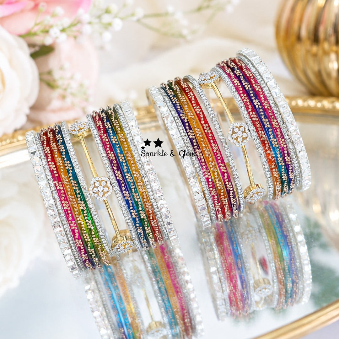 Sparkling AD Stone Bangles for Bridal Elegance