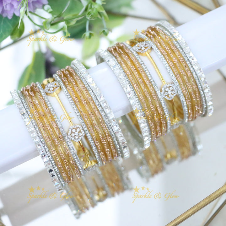 Sparkling AD Stone Bangles for Bridal Elegance
