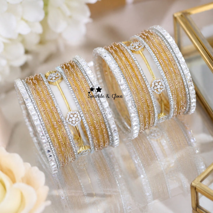 Sparkling AD Stone Bangles for Bridal Elegance