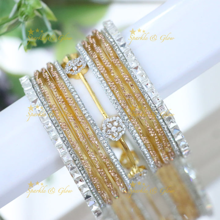 Sparkling AD Stone Bangles for Bridal Elegance