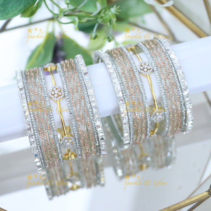 Sparkling AD Stone Bangles for Bridal Elegance