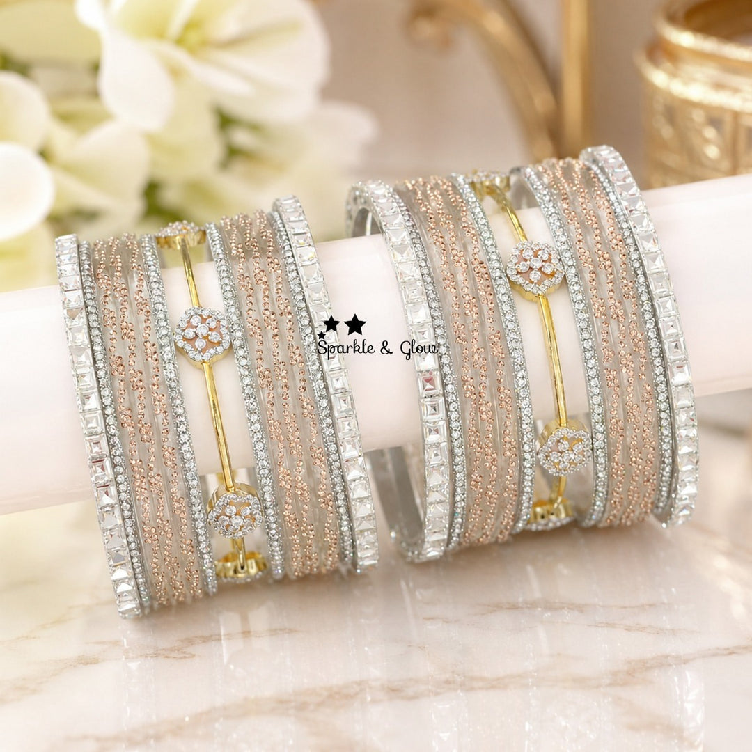 Sparkling AD Stone Bangles for Bridal Elegance