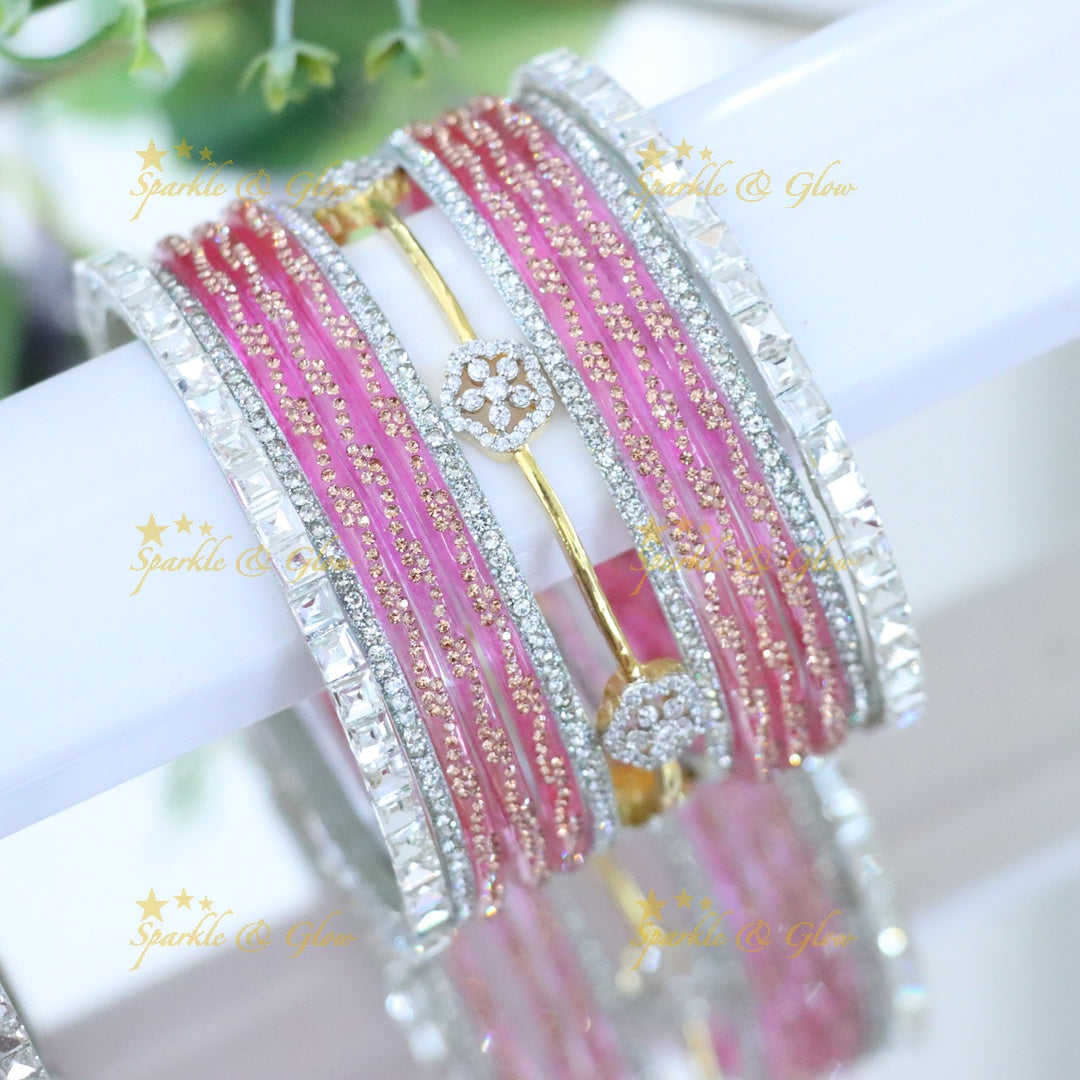 Sparkling AD Stone Bangles for Bridal Elegance