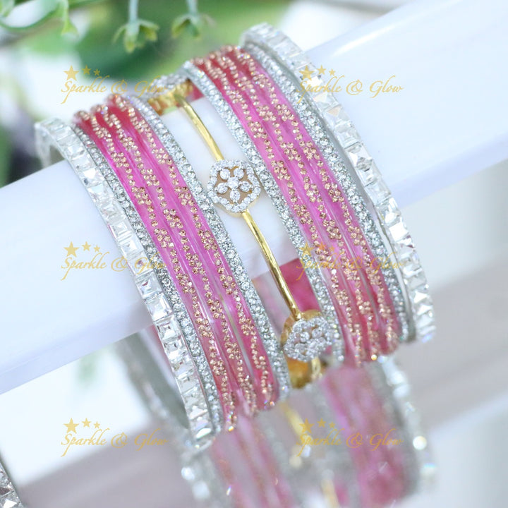 Sparkling AD Stone Bangles for Bridal Elegance
