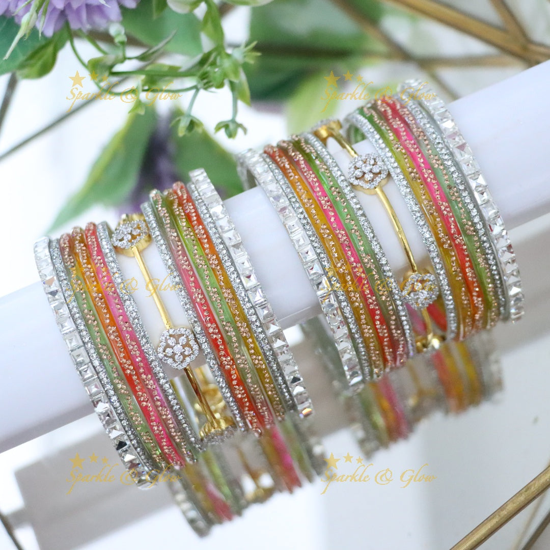 Sparkling AD Stone Bangles for Bridal Elegance