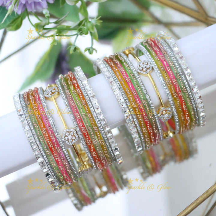 Sparkling AD Stone Bangles for Bridal Elegance