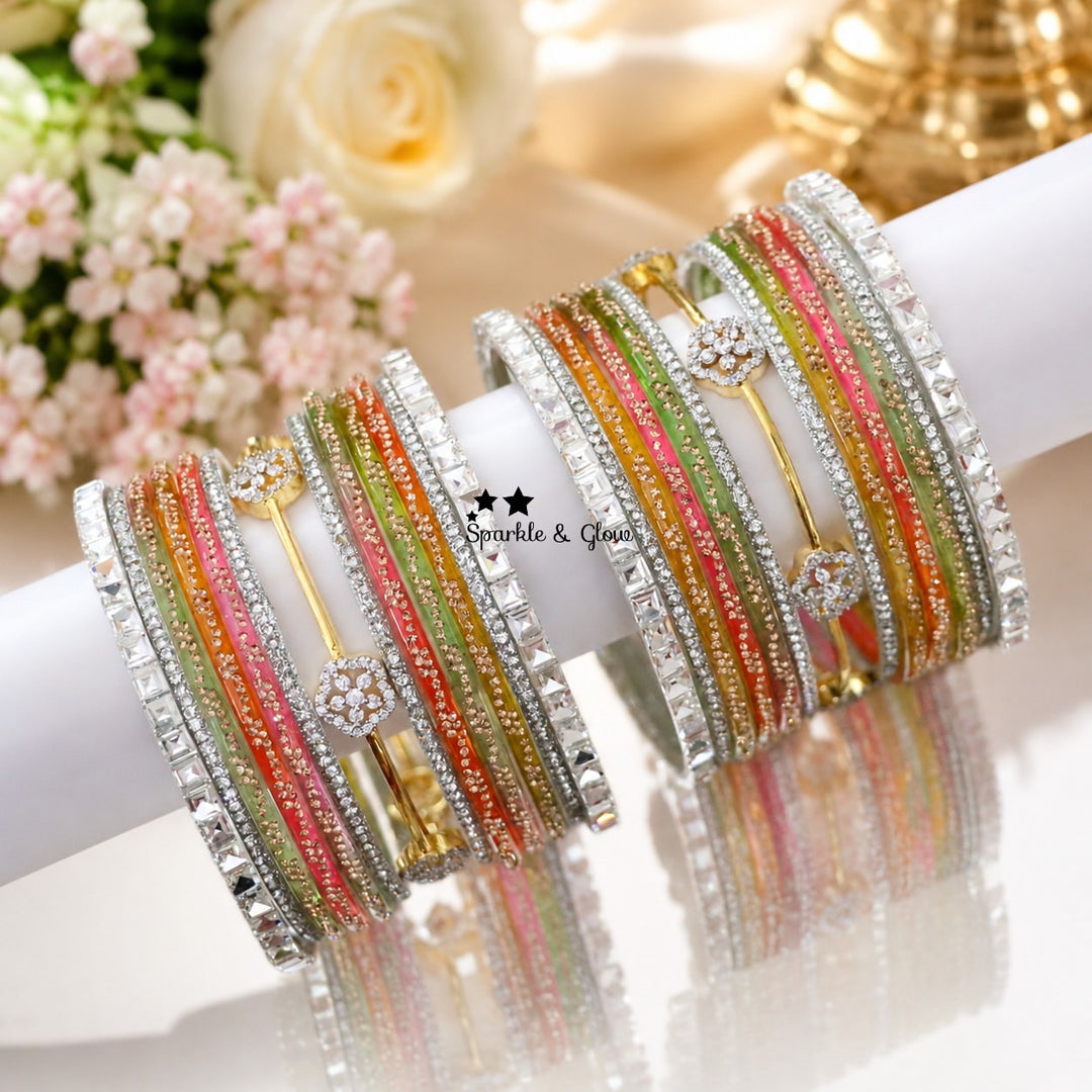 Sparkling AD Stone Bangles for Bridal Elegance