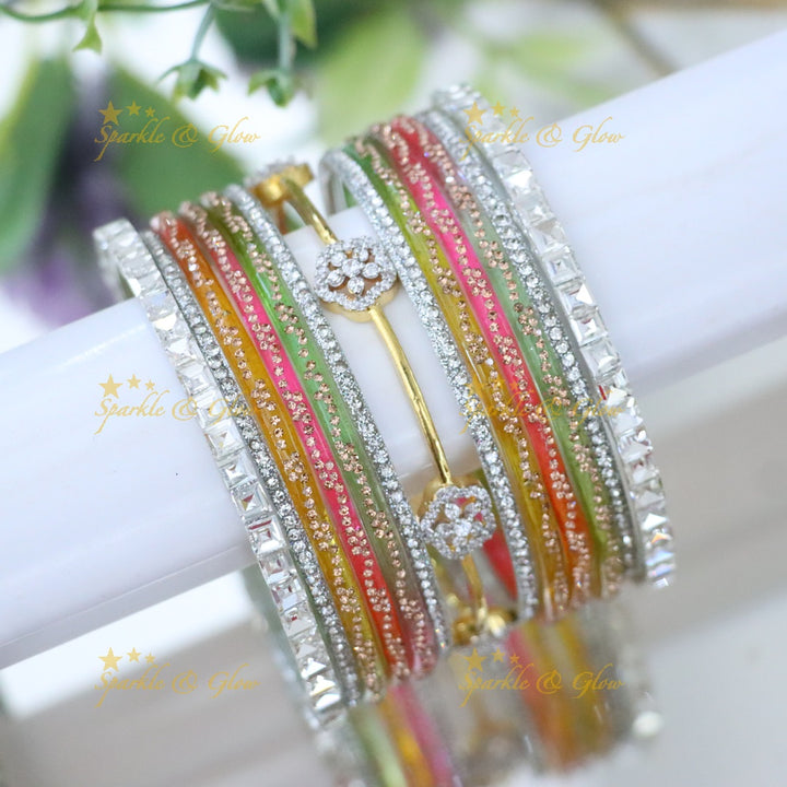 Sparkling AD Stone Bangles for Bridal Elegance