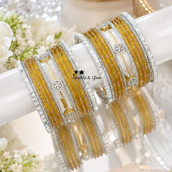 Sparkling AD Stone Bangles for Bridal Elegance