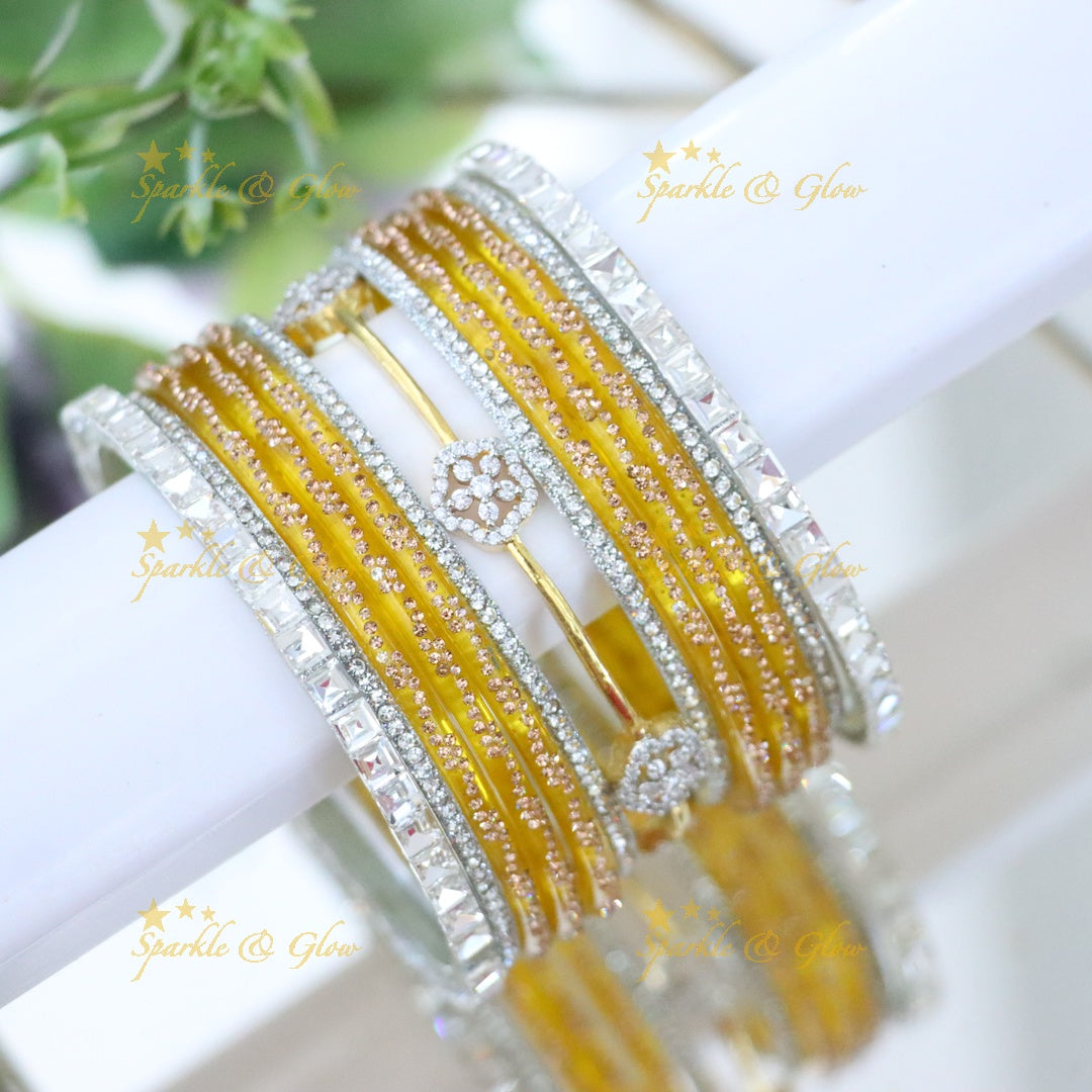 Sparkling AD Stone Bangles for Bridal Elegance