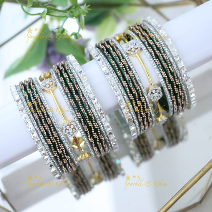 Sparkling AD Stone Bangles for Bridal Elegance
