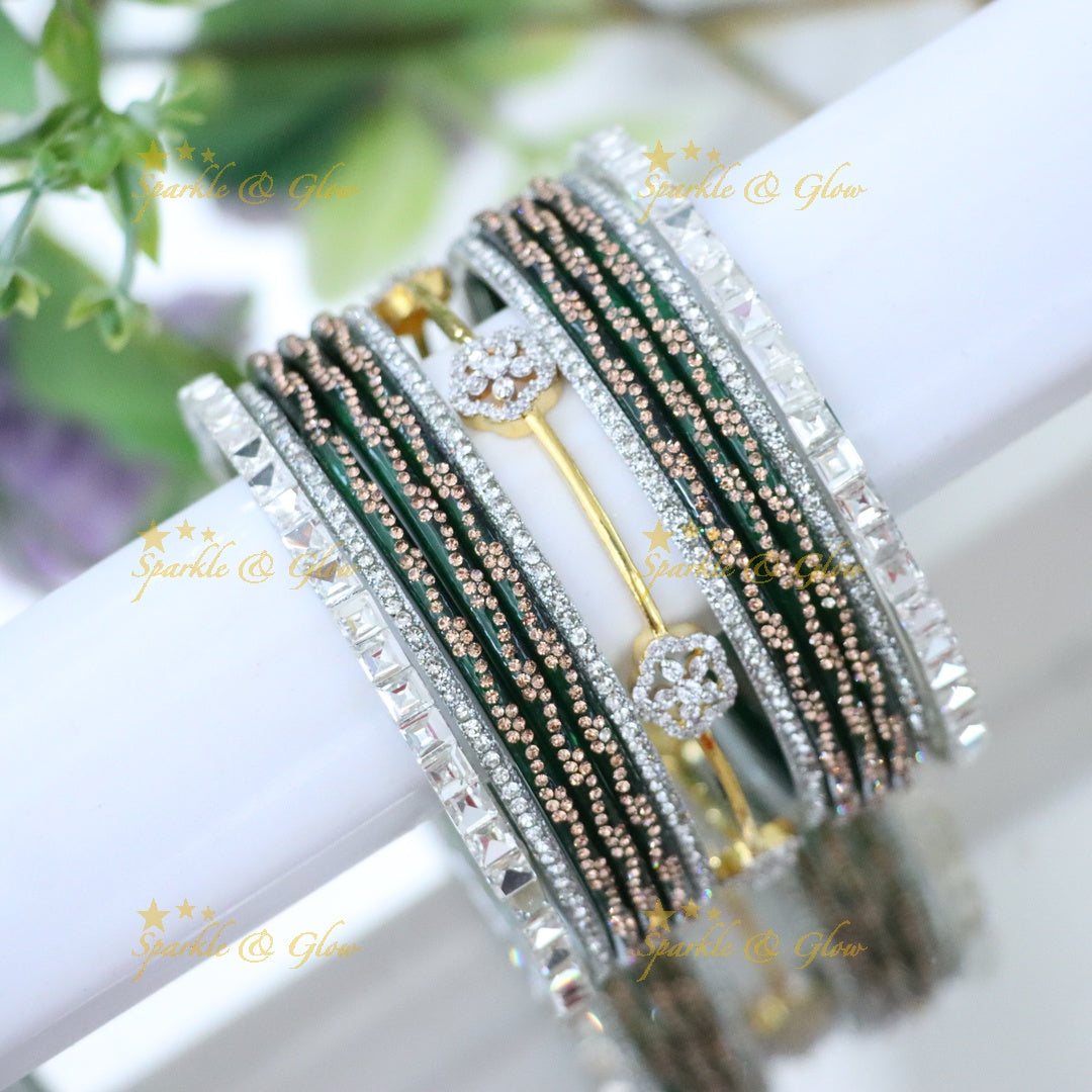 Sparkling AD Stone Bangles for Bridal Elegance