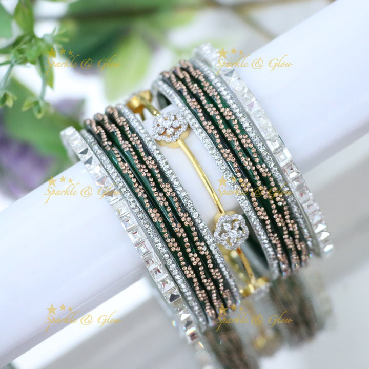Sparkling AD Stone Bangles for Bridal Elegance