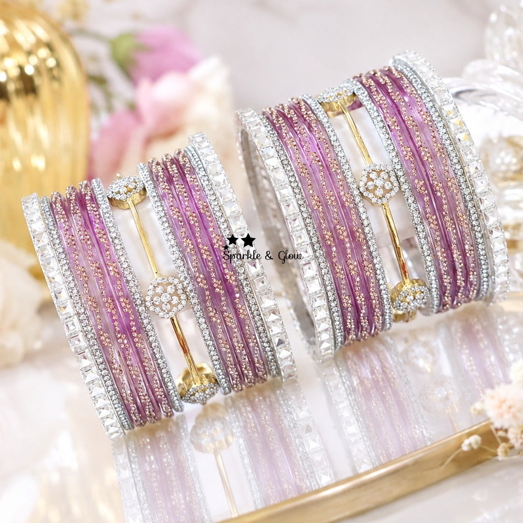 Sparkling AD Stone Bangles for Bridal Elegance