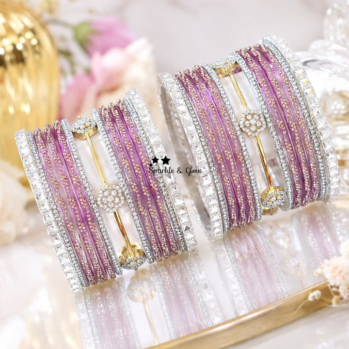 Sparkling AD Stone Bangles for Bridal Elegance