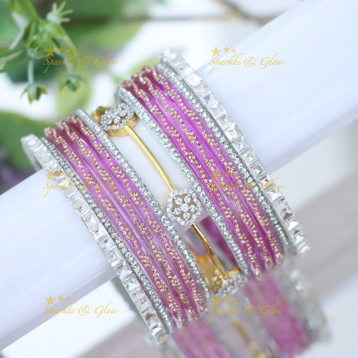 Sparkling AD Stone Bangles for Bridal Elegance