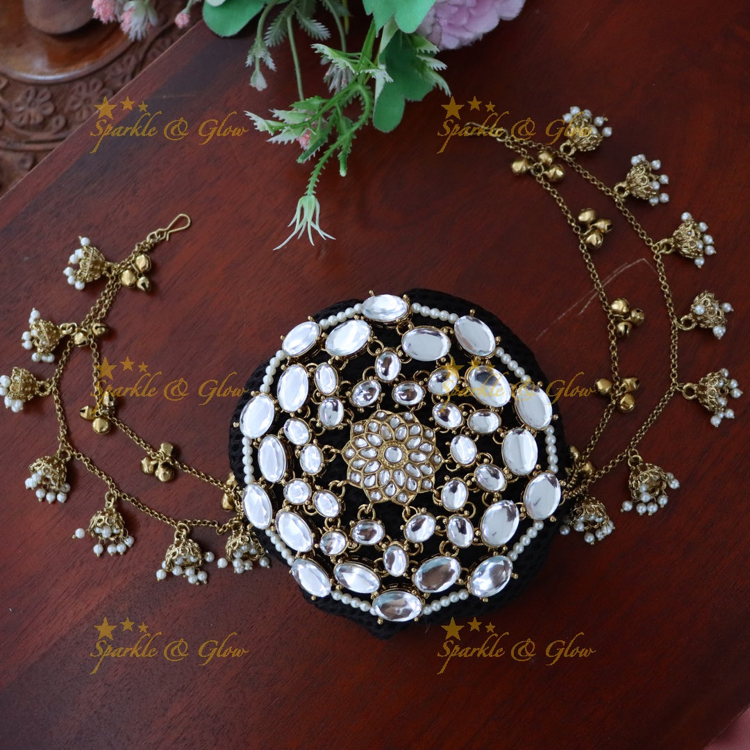 Ethnic Gold Hair Bun for Festive & Wedding Glamour