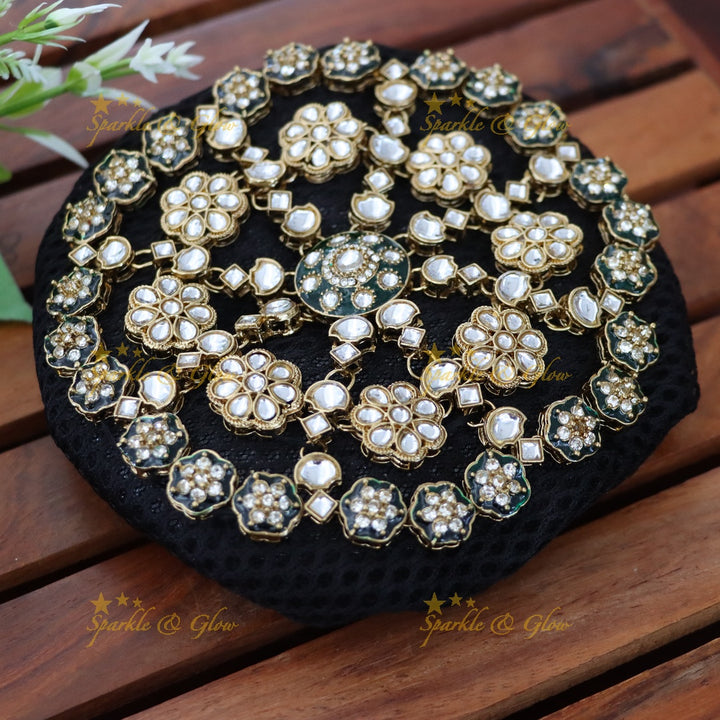 Exquisite Kundan Gold Hair Bun for Wedding Elegance