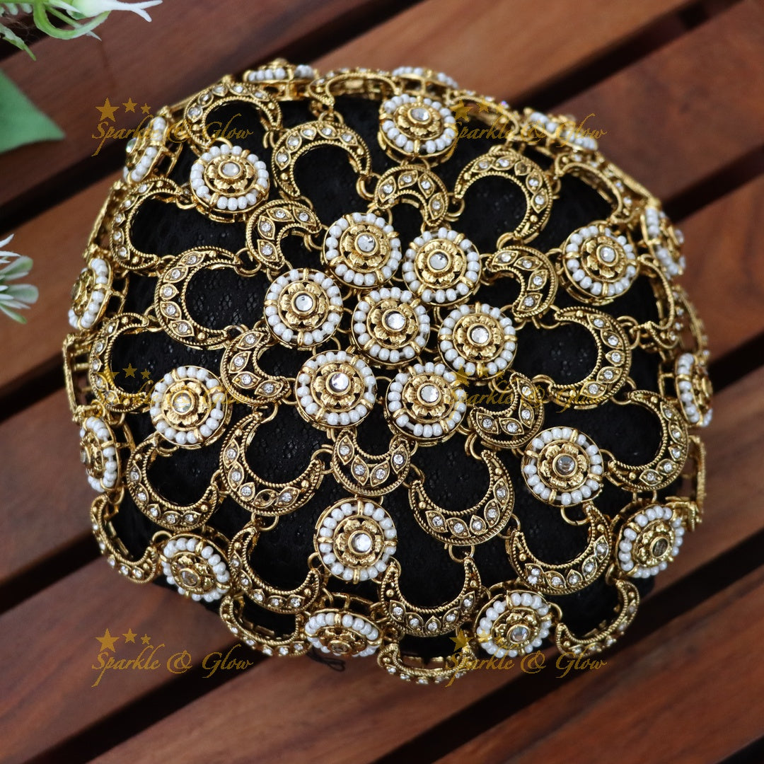 Elegant Gold Hair Bun Accessory for Weddings & Festivals