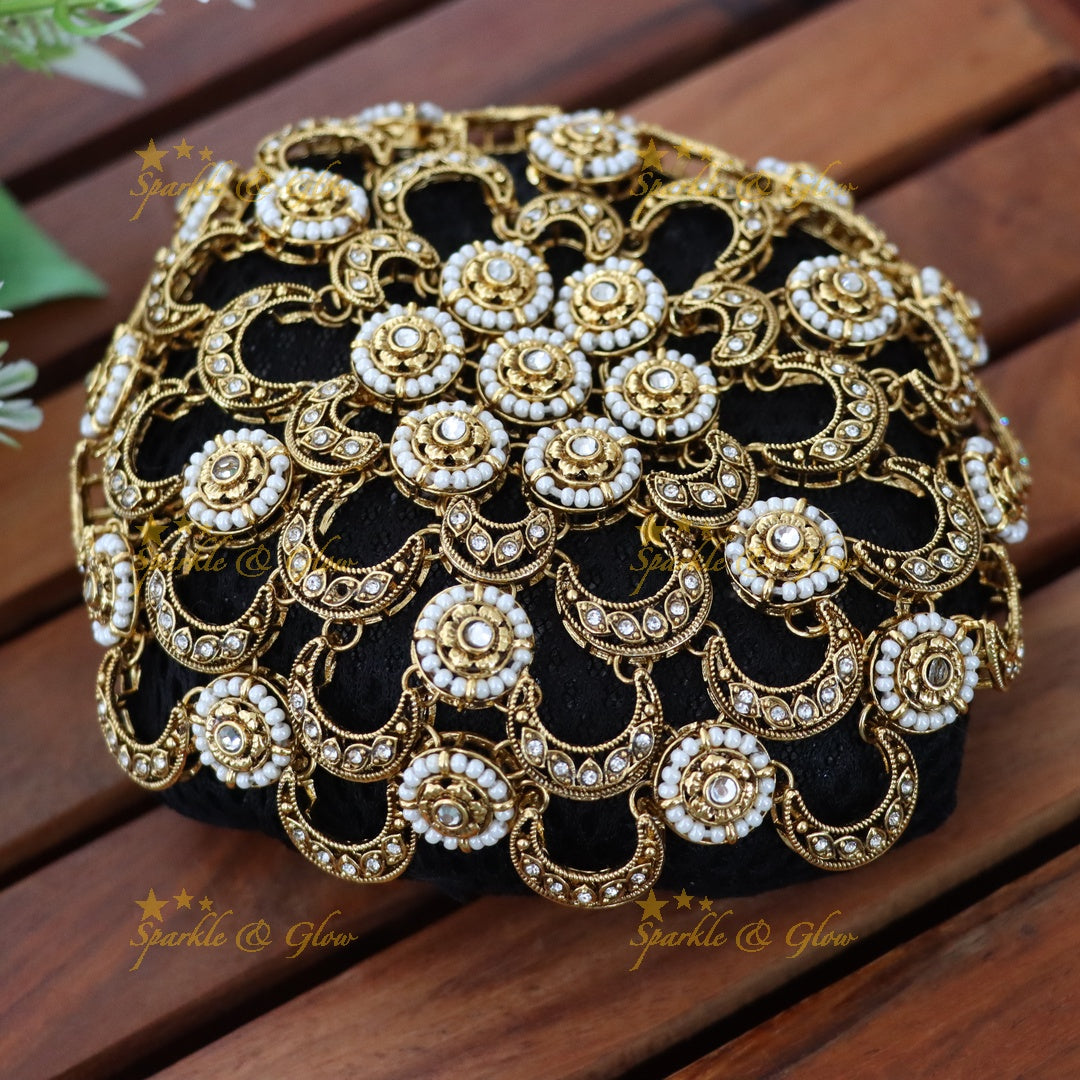 Elegant Gold Hair Bun Accessory for Weddings & Festivals