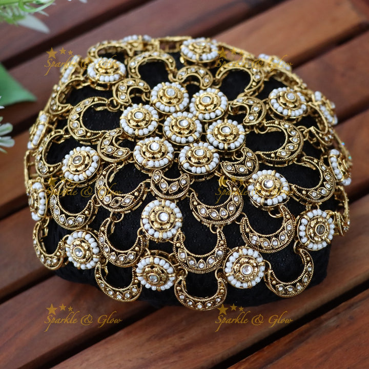 Elegant Gold Hair Bun Accessory for Weddings & Festivals