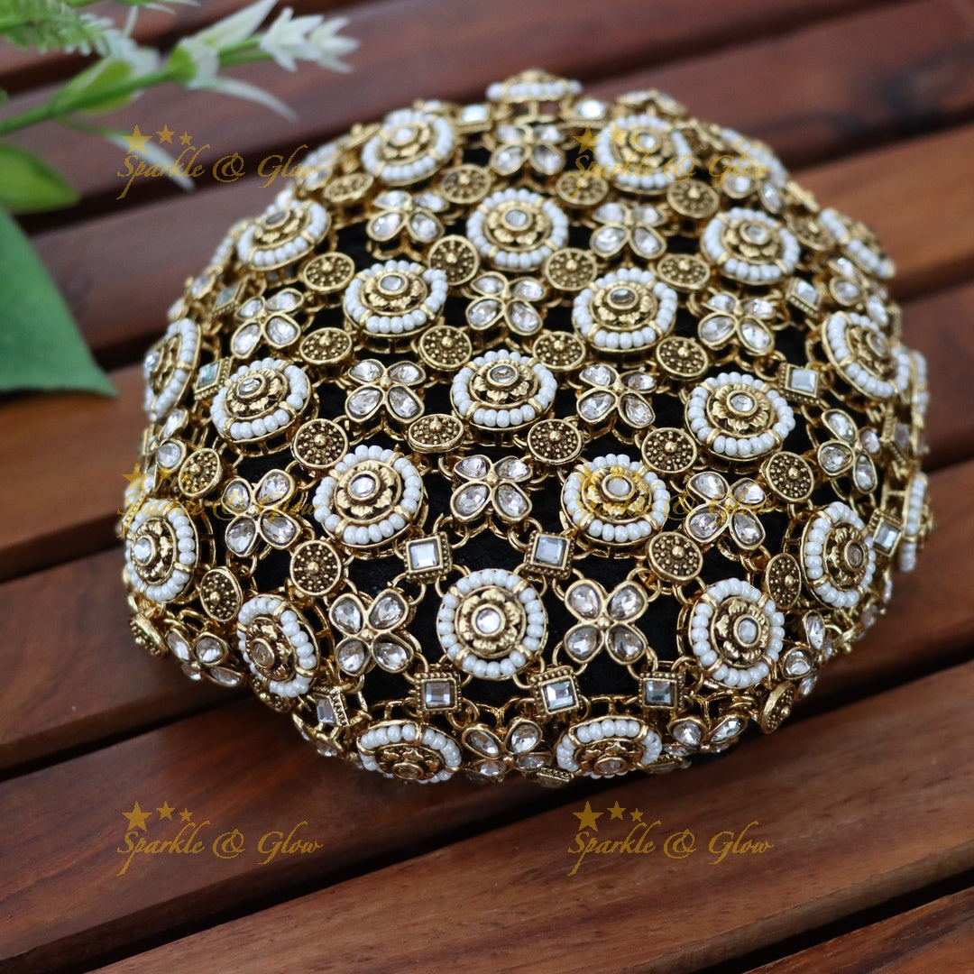 Enchanting Gold Hair Bun for Weddings & Festive Occasions