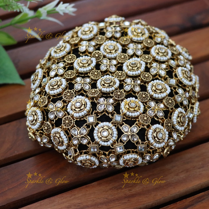 Enchanting Gold Hair Bun for Weddings & Festive Occasions