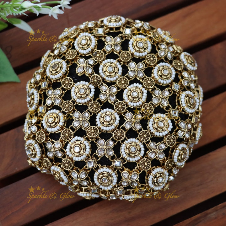 Enchanting Gold Hair Bun for Weddings & Festive Occasions